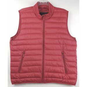 Andrew Marc New York Vest Puffer Jacket Mens 2XL Red Full Zip Mock Neck